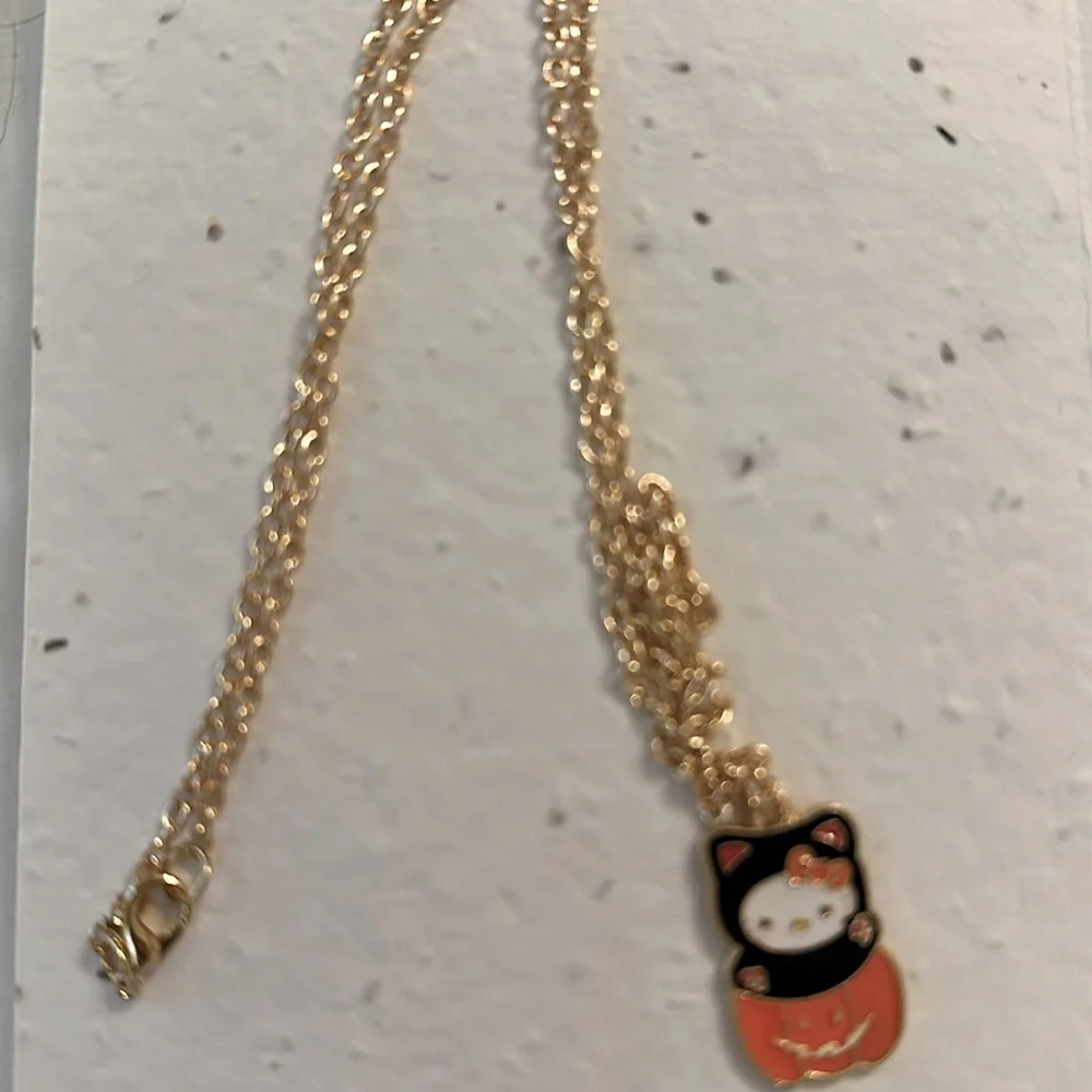 Hello Kitty Pumpkin Halloween Pendant Necklace